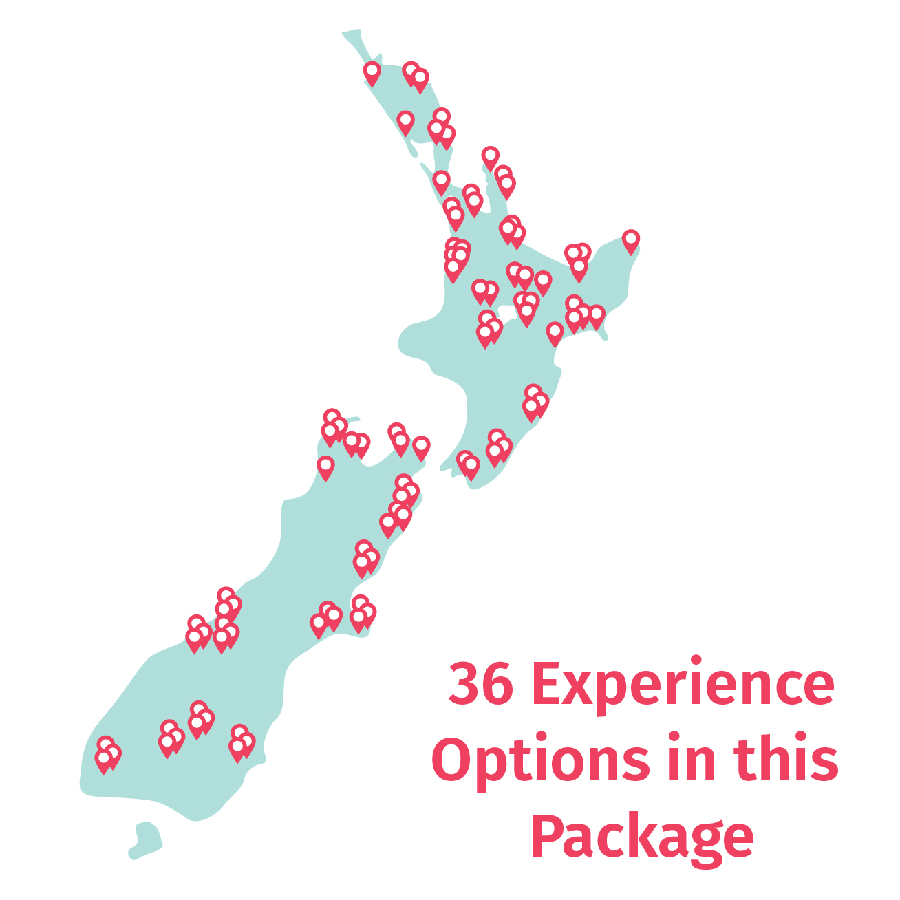 35 experience options included in this package