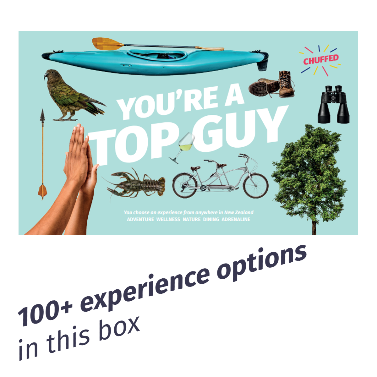 100+ experience options in this box
