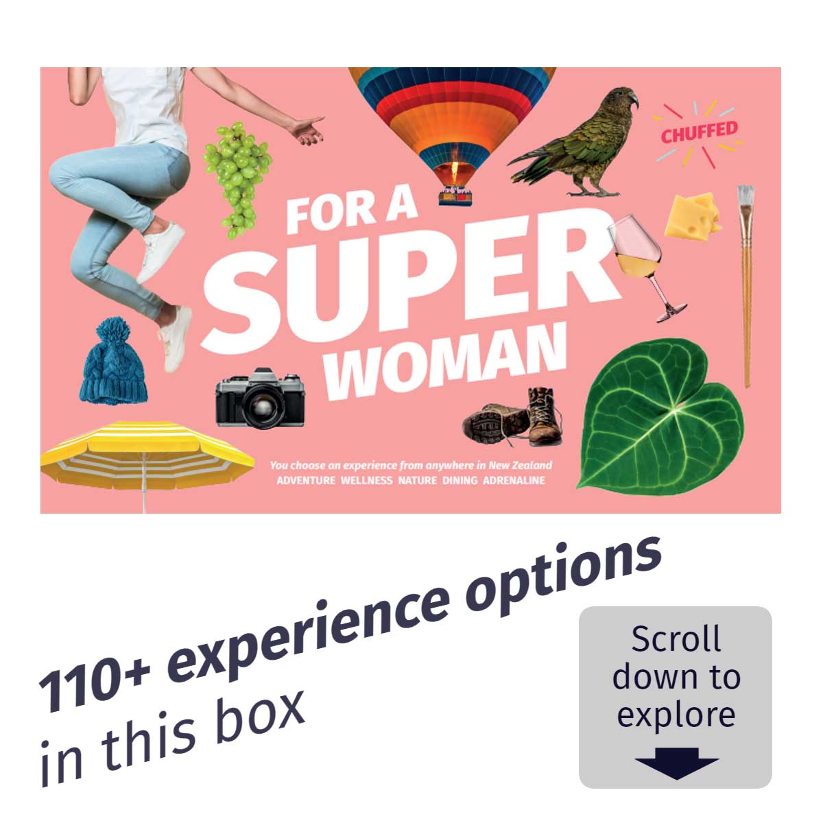 110+ experience options in this box