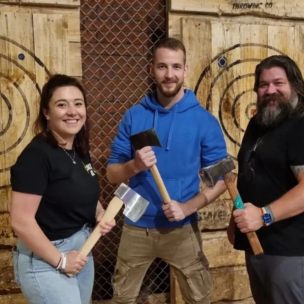 Axe throwing action with Chuffed Gifts