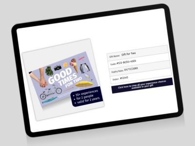 easy fast interactive gift in seconds - Chuffed Experience gift for Two